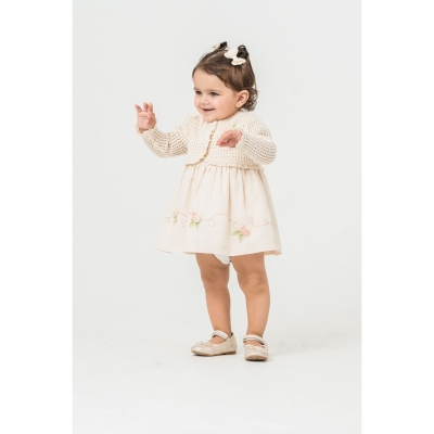 MOONSTAR 9-12-18-24 AY GÜL NAKIŞLI CEKETLİ ELBİSE