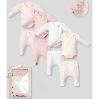 MOONSTAR KIZ 0-3 AY 4 RENK 2Lİ TAKIM SET