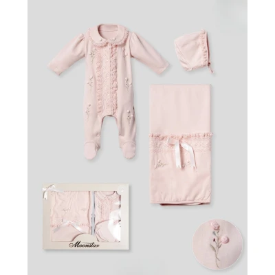 MOONSTAR KIZ 0-3 AY BEBEK 3LÜ SET