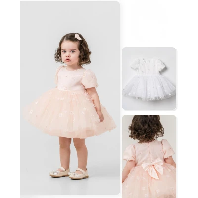 MOONSTAR KIZ 9-24 AY FİYONK DETAYLI ELBİSE