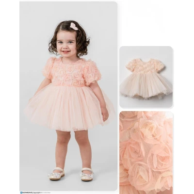 MOONSTAR KIZ 9-24 AY GÜL DETAY DANTELLİ ELBİSE