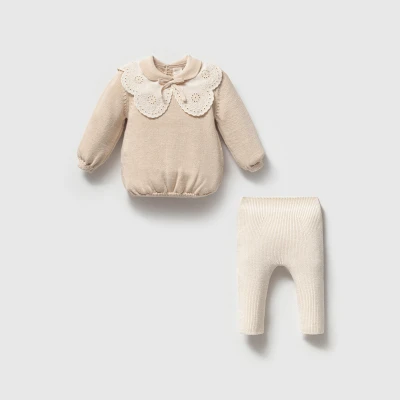 NIPPERLAND KIZ 3-6-9-12 AY DANTEL YAKA 2Lİ TAKIM