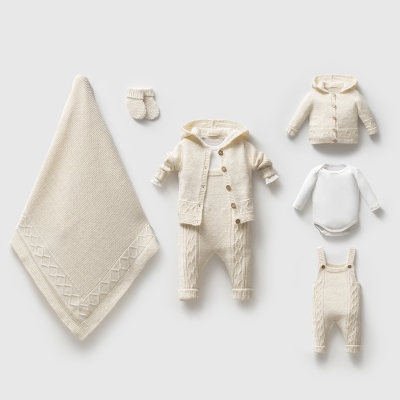 NİPPERLAND UNISEX 0-3 AY BAKLAVA DESEN SALOPETLİ 5Lİ SET