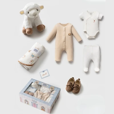 NOYNOY UNISEX 0-6 AY KUZU OYUNCAKLI 7 PARÇA SET
