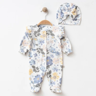 OBABY KIZ 3-3-6 AY ÇİÇEKLİ BONELİ TULUM