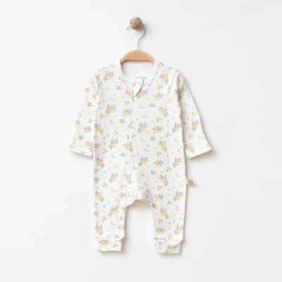 OBABY UNISEX 3-6-9 AY ÇİÇEKLİ FERMUARLI TULUM