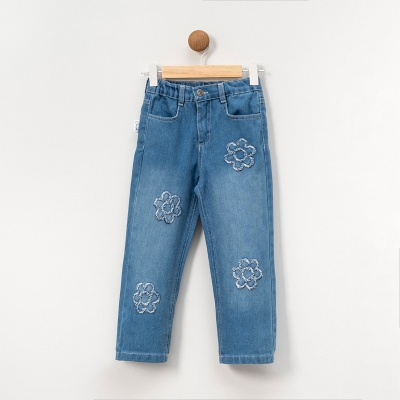 LOVEMAXX KIZ 5-6-7-8 YAŞ PAPATYA NAKIŞ PANTOLON
