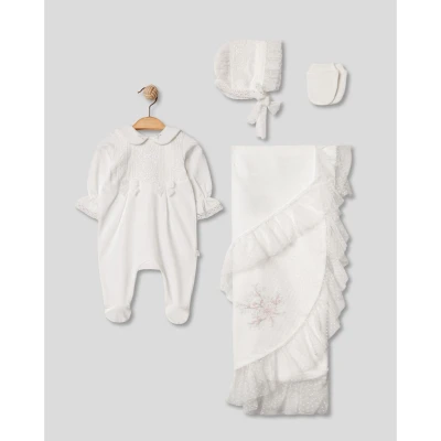 PUGİ KIZ 0-3 AY DANTELLİ 4LÜ SET