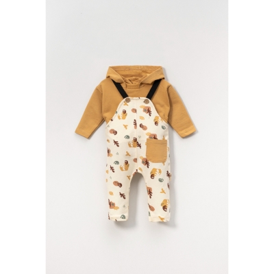 VOVİDO UNISEX 9-24 AY KAPÜŞONLU SALOPETLİ TAKIM