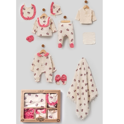 BEBLY KIDS KIZ 0-3 AY KEDİCİK MÜSLİN 10LU SET