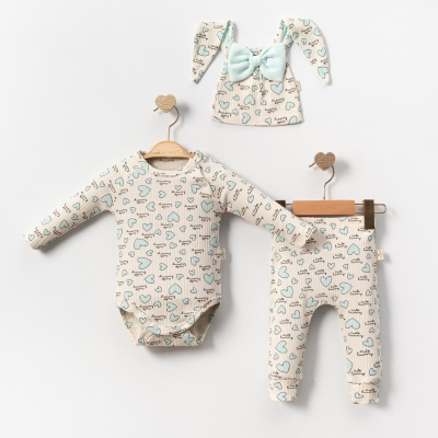 MİNİ CAYZEN KIZ 6-9-12 AY LITTLE BUNNY 3LÜ TAKIM