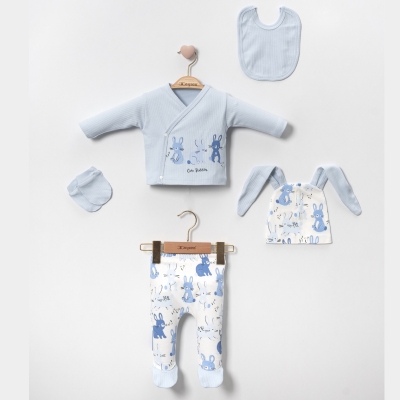 MİNİ CAYZEN UNISEX 0-3 AY TAVŞAN KARDEŞLER 5Lİ SET