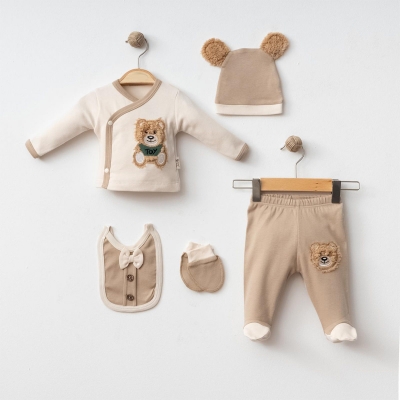 COŞAY BEBE ERKEK 0-3 AY POFUDUK AYICIKLI 5Lİ SET