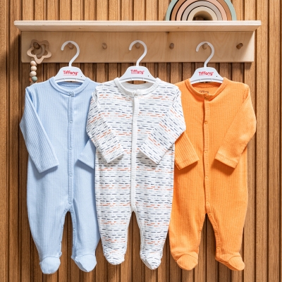 TİFFANY ERKEK 3-6-9-12 AY STRIPED 3LÜ TULUM