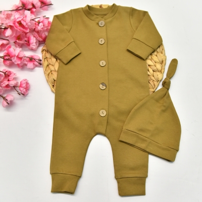 MİNİSSE UNISEX 3-6-9 AY ÖNDEN DÜĞMELİ TULUM ŞAPKA