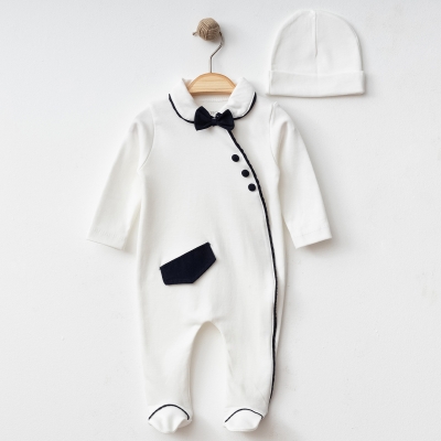 OBABY ERKEK 0/3-0/3-3/6 AY BİYELİ PAPYONLU TULUM