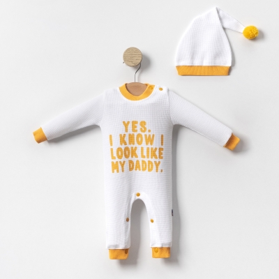 COŞAY BEBE ERKEK 6-9-12 AY PONPON ŞAPKALI TULUM