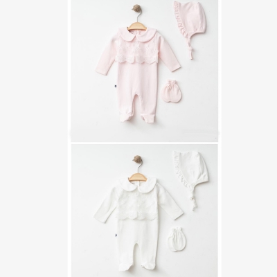 IŞIL BABY KIZ 0/3-0/3-3/6 AY YAKALI DANTELLİ TULUM