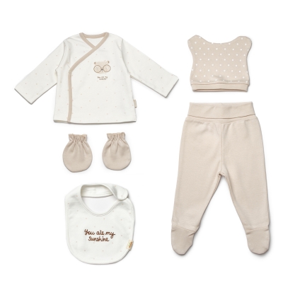 BABYCOSY UNISEX 0-3 AY TEDDY 5Lİ SET