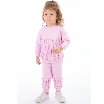 BEYAZ BEBEK KIZ 9-12-18-24 AY DRAPELİ TAKIM