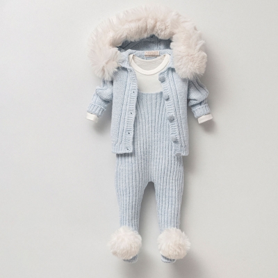 NİPPERLAND UNISEX 3-6-9-12 AY ÖRGÜLÜ SALOPET TAKIM