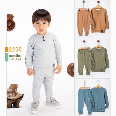 BEYAZ BEBEK ERKEK 9-12-18-24 AY PATLI TAKIM