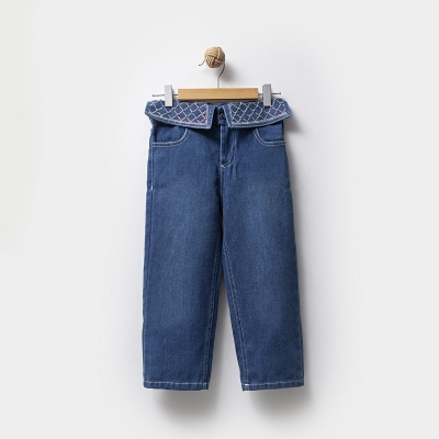 LOVEMAXX KIZ 5-6-7-8 YAŞ TAŞLI KOT PANTOLON