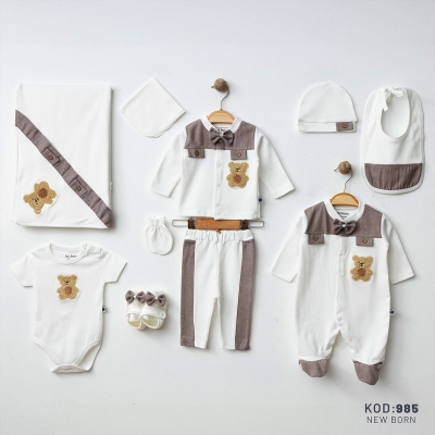 IŞIL BABY ERKEK 0-3 AY AYICIK SÜZENELİ 10LU SET