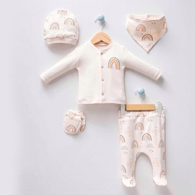 ESYA BABY UNISEX 0-3 AY GÖKKUŞAĞI 5Lİ SET