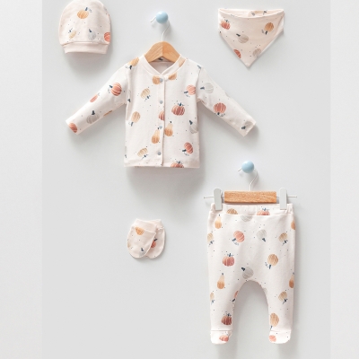 ESYA BABY UNISEX 0-3 AY BALKABAĞI 5Lİ SET