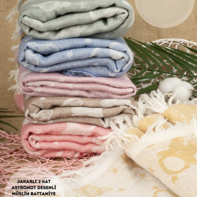 BEBLY KIDS UNISEX 105*120 CM 2KAT MÜSLİN BATTANİYE